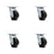 Service Caster 4 Inch Polyolefin Swivel Caster Set with Ball Bearing and Swivel Lock SCC SCC-30CS420-POB-BSL-4 - alternate 1